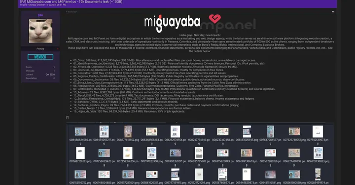 MiGuayaba.com与MGPanel.co客户文件被声称泄露